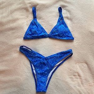 Blue and white bandana bikini from ROMWE!